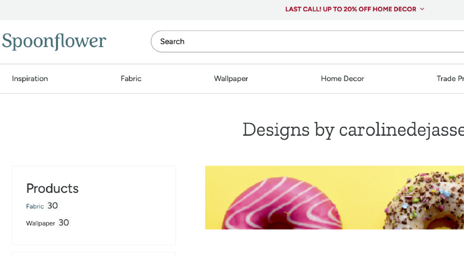 Mes motifs s’installent sur Spoonflower !